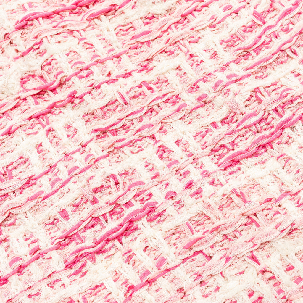 Chanel 24P size 34 sweater and skirts suit cotton pink/ Ecru