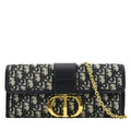 CHRISTIAN DIOR 30 Montaigne Oblique Jacquard Crossbody Clutch Blue