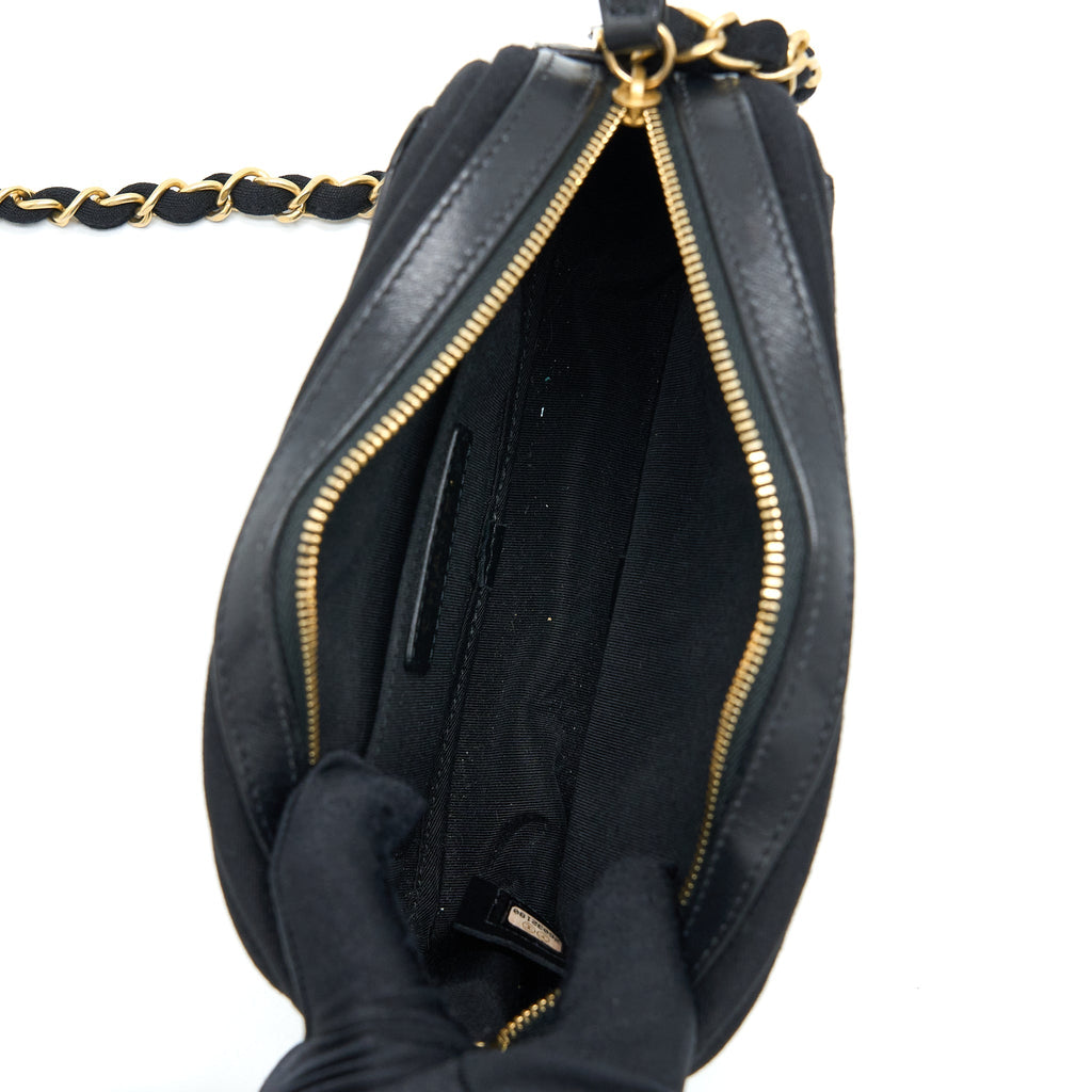 Chanel Camera Bag Leather/ Canvas Black
