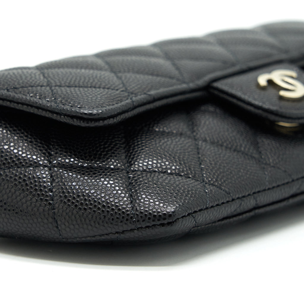 Chanel Glasses Case With Chain Caviar Black L