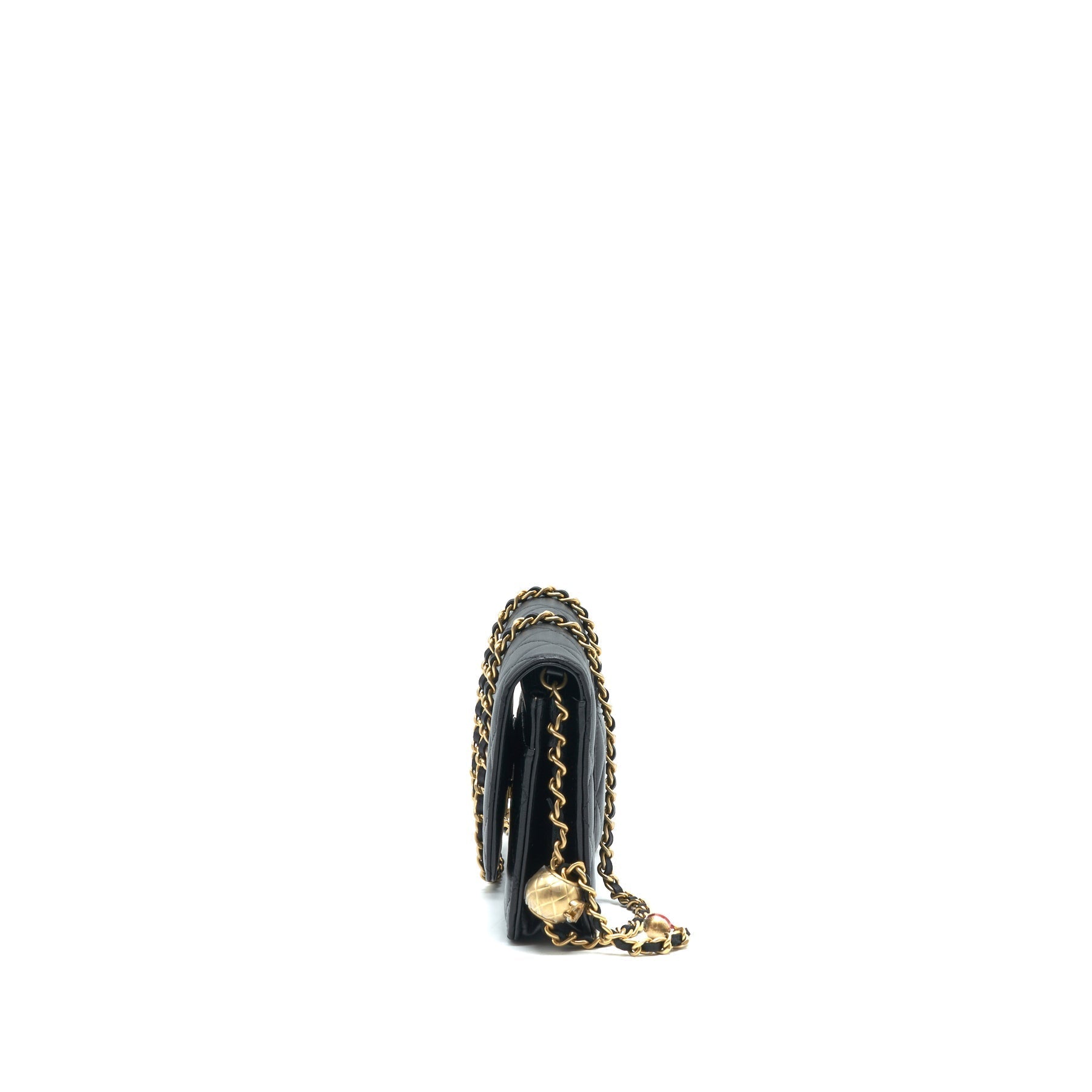 Chanel pearl crush wallet on chain Lambskin black