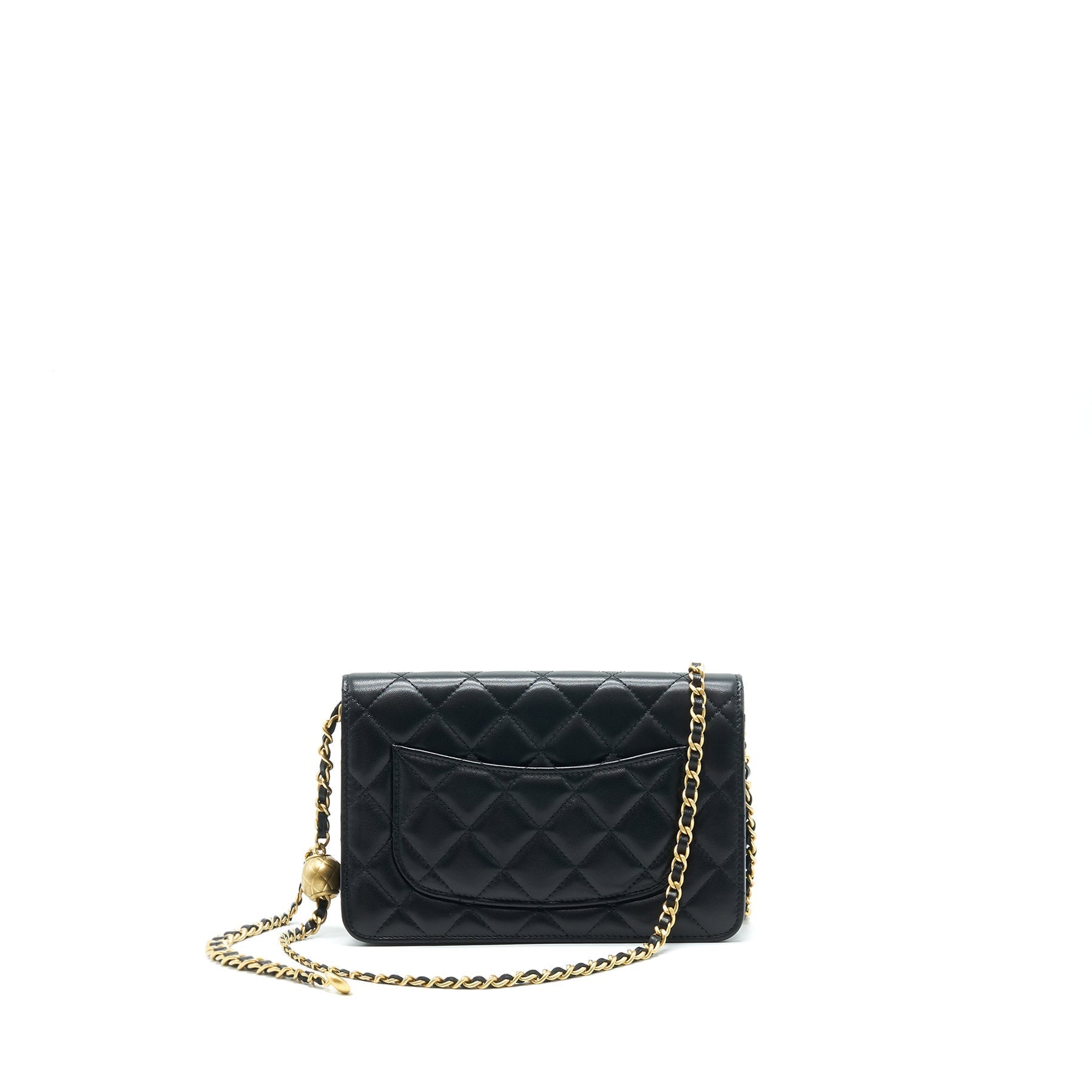 Chanel pearl crush wallet on chain Lambskin black