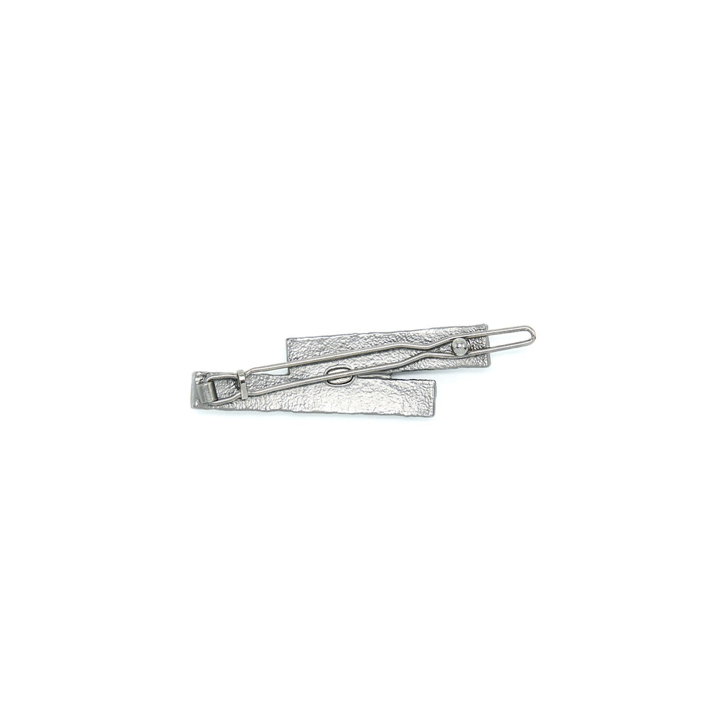 Chanel 31 Cambon Barrette Hair Clip In Silver Plated Metal