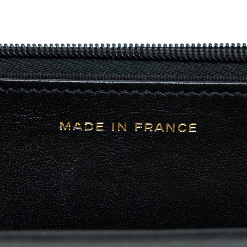Chanel Coco Charm Wallet On Chain Lambskin Black L