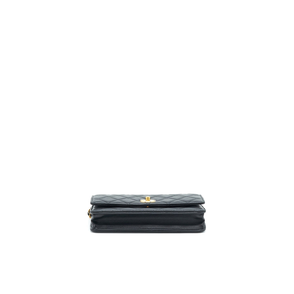 Chanel pearl crush wallet on chain Lambskin black