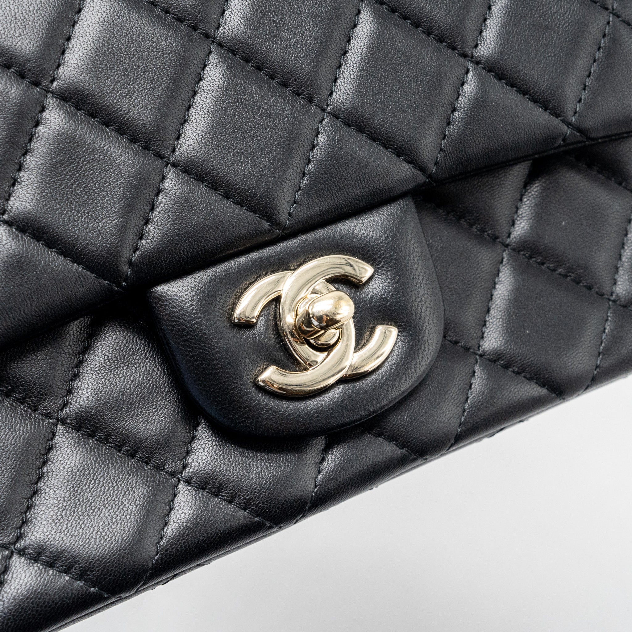 Chanel Mini Rectangular Flap Bag Lambskin Black L