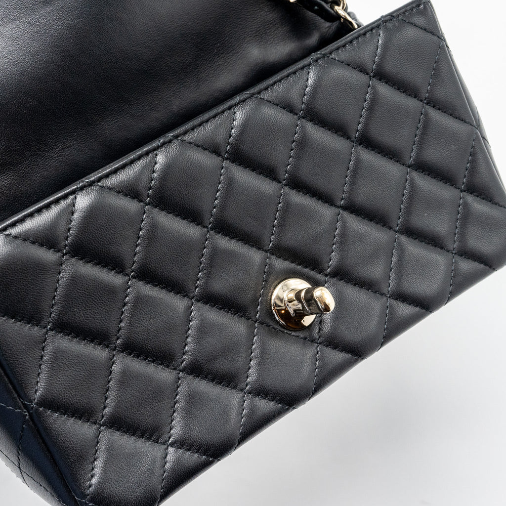 Chanel Mini Rectangular Flap Bag Lambskin Black L