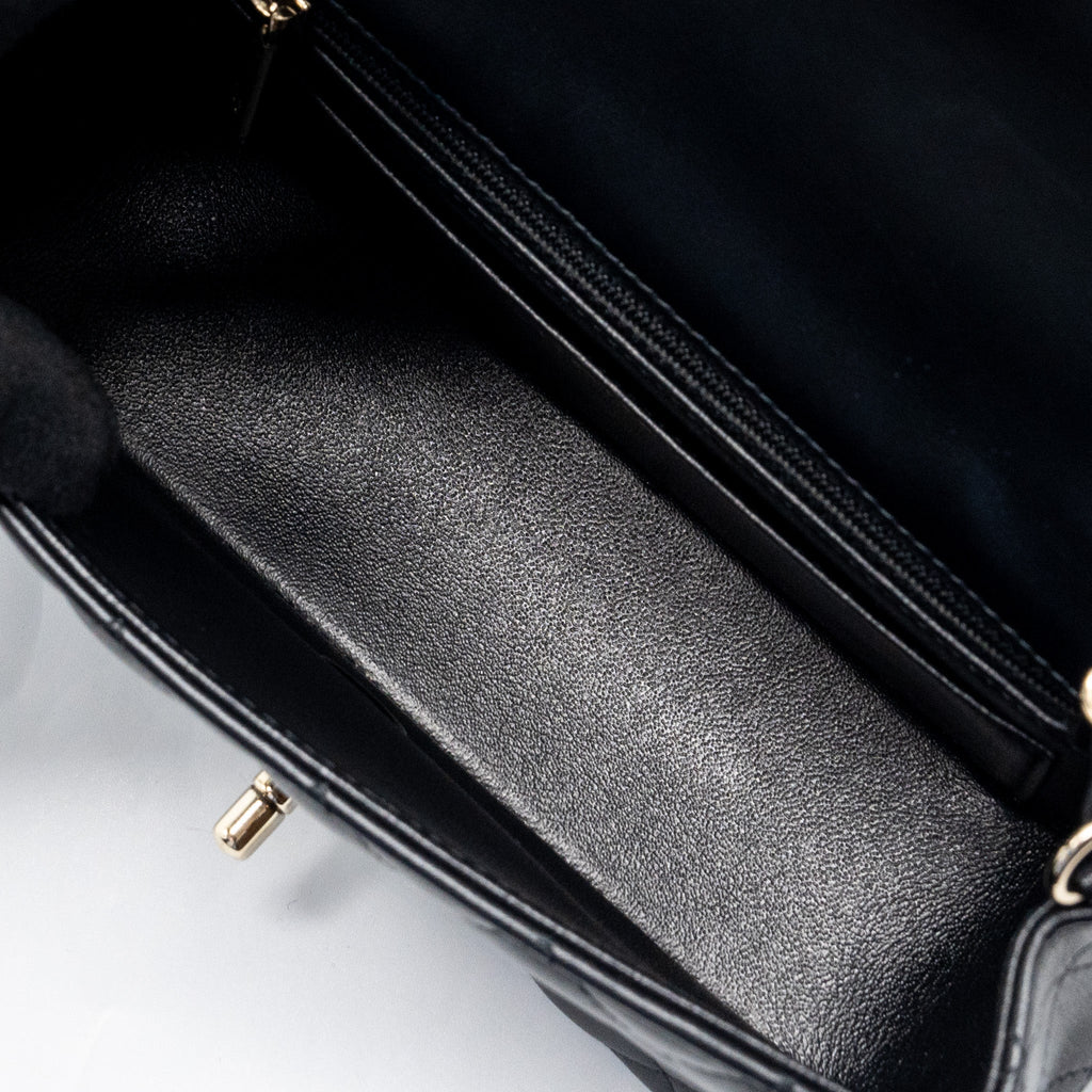 Chanel Mini Rectangular Flap Bag Lambskin Black L