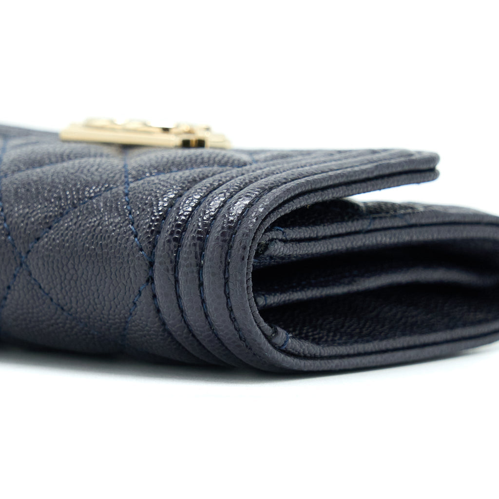 Chanel Boy Small Flap Card Holder Caviar Black