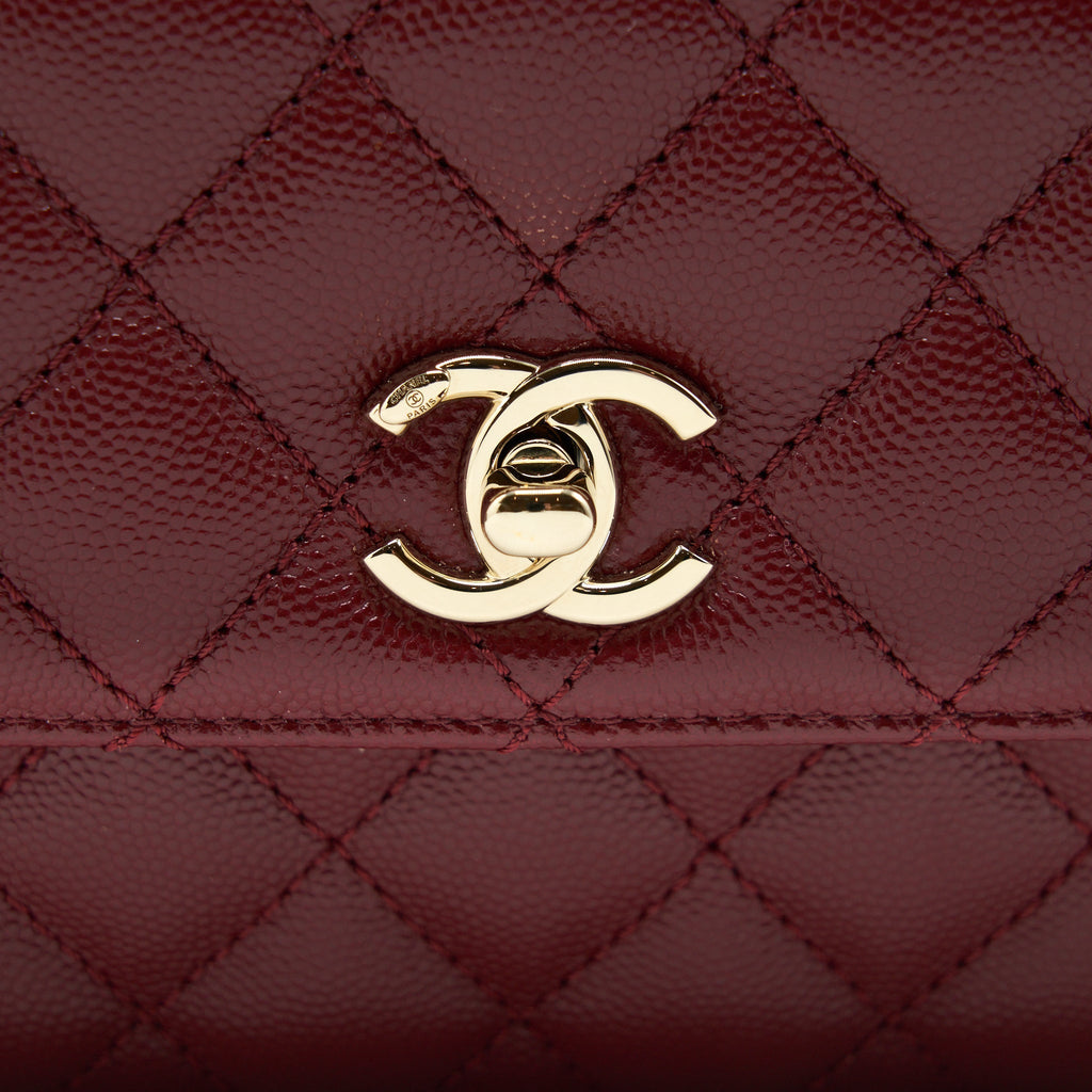 Chanel 21A Small Coco Handle Caviar NC635 Burgundy L