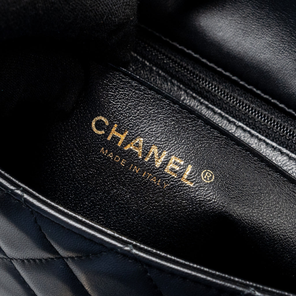 Chanel Mini Rectangular Flap Bag Lambskin Black L