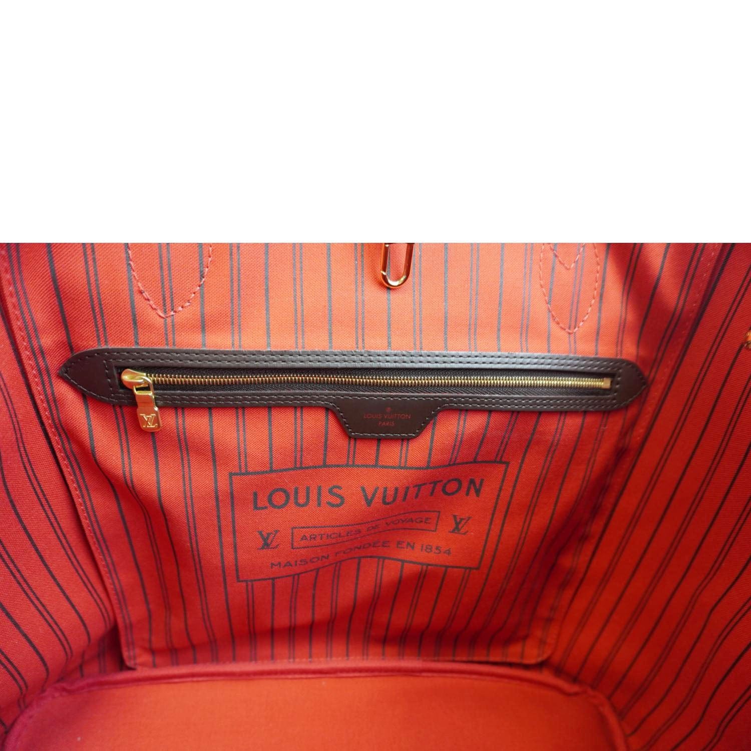 LOUIS VUITTON Neverfull GM Damier Ebene Tote Bag Brown
