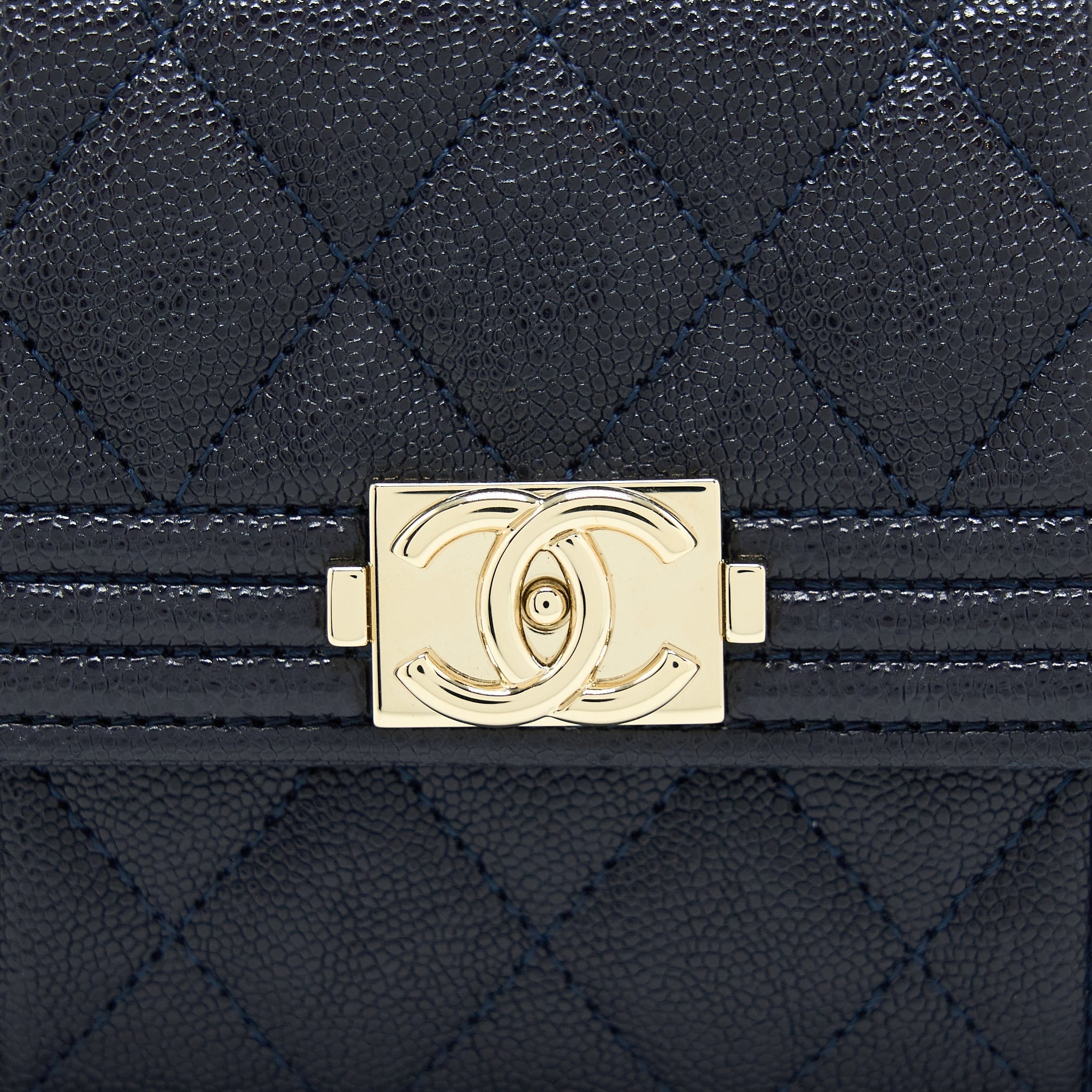 Chanel Boy Small Flap Card Holder Caviar Black