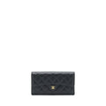 Chanel Classic Long Flap Wallet Caviar Black