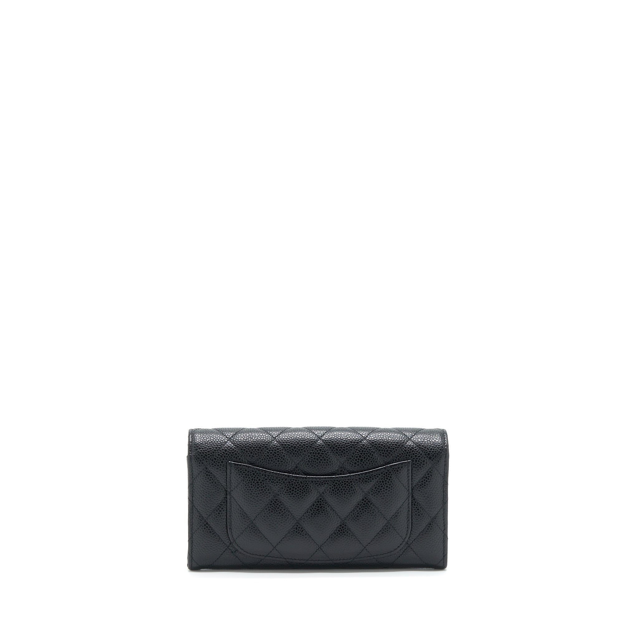 Chanel Classic Long Flap Wallet Caviar Black