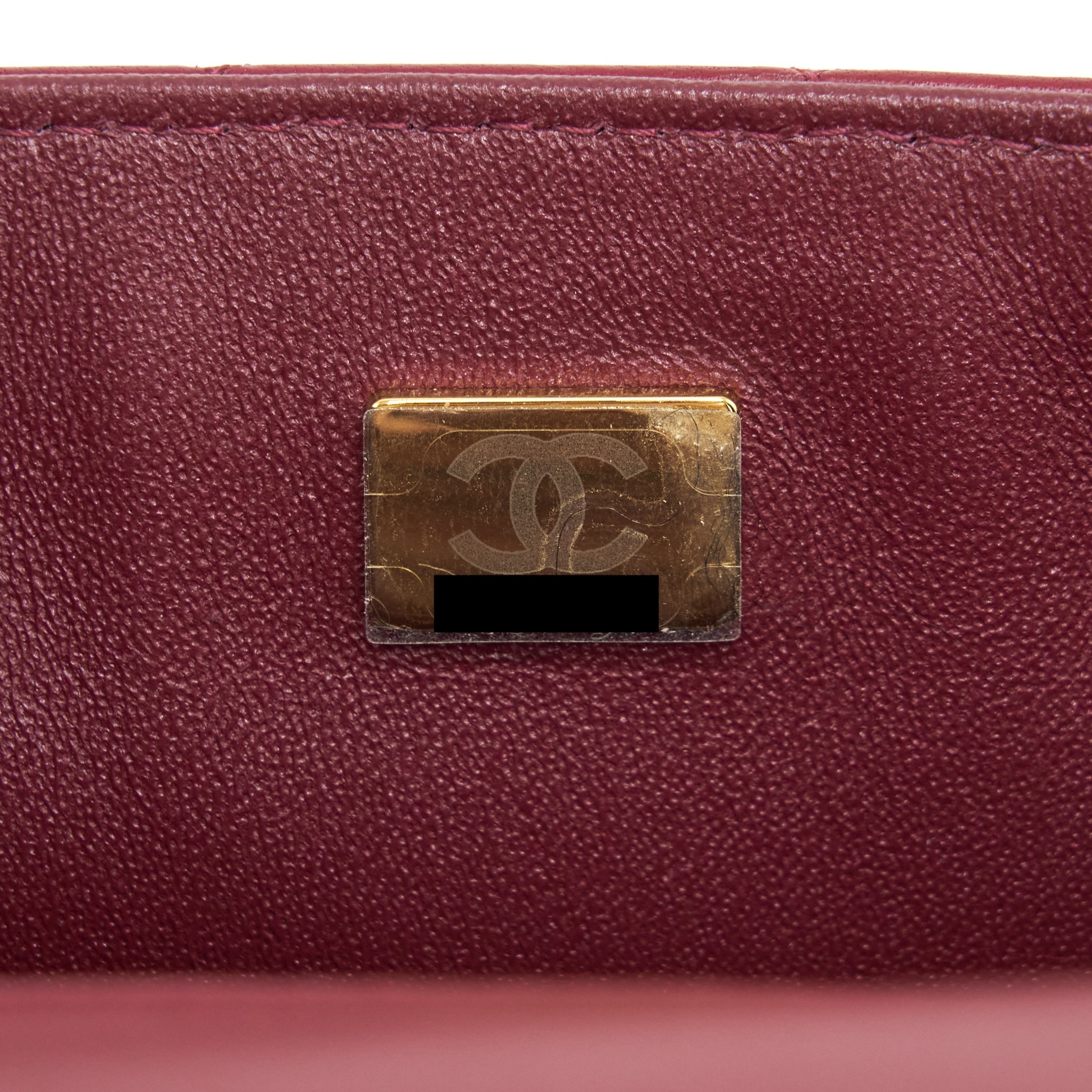 Chanel 22C Mini rectangular flap bag lambskin dark red L microchip
