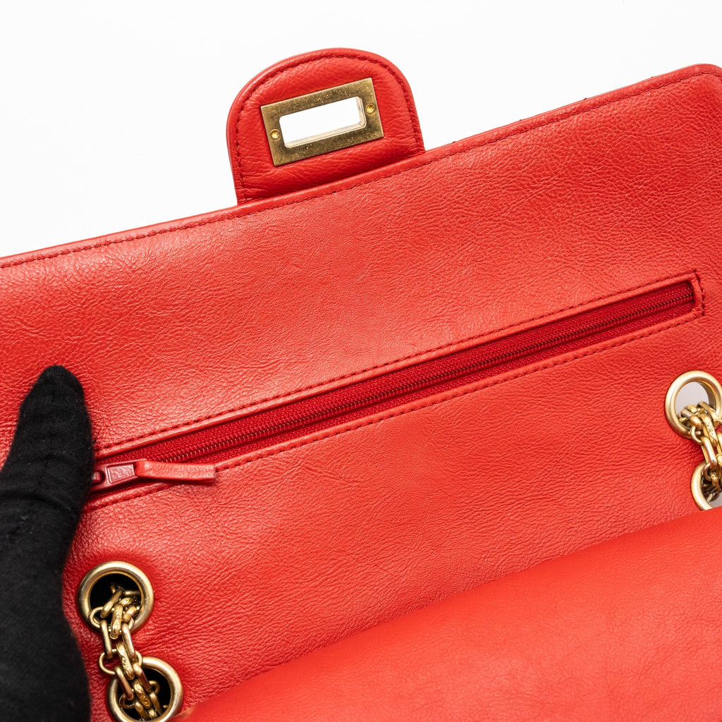 Chanel Small 2.55 Reissue Flap Bag Chevron Calfskin Red