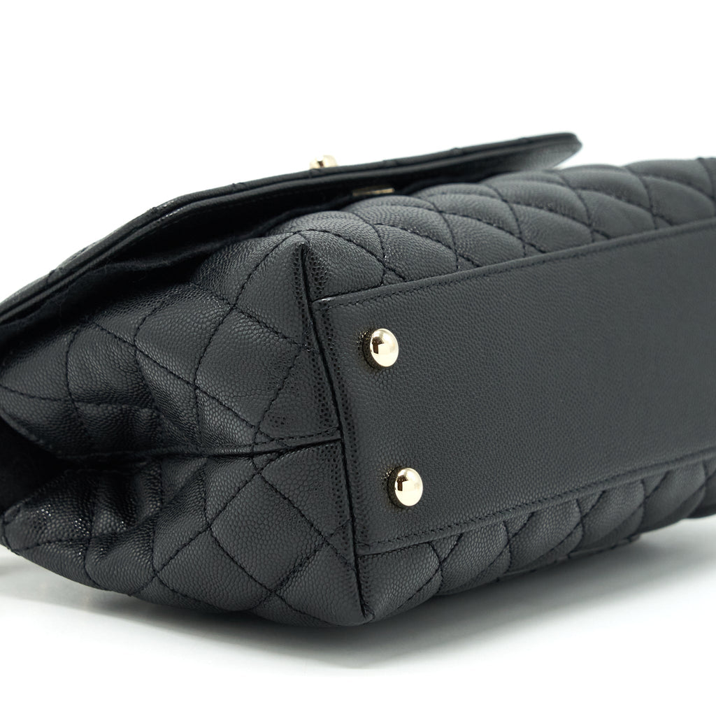 Chanel Small Coco Handle Caviar Black L