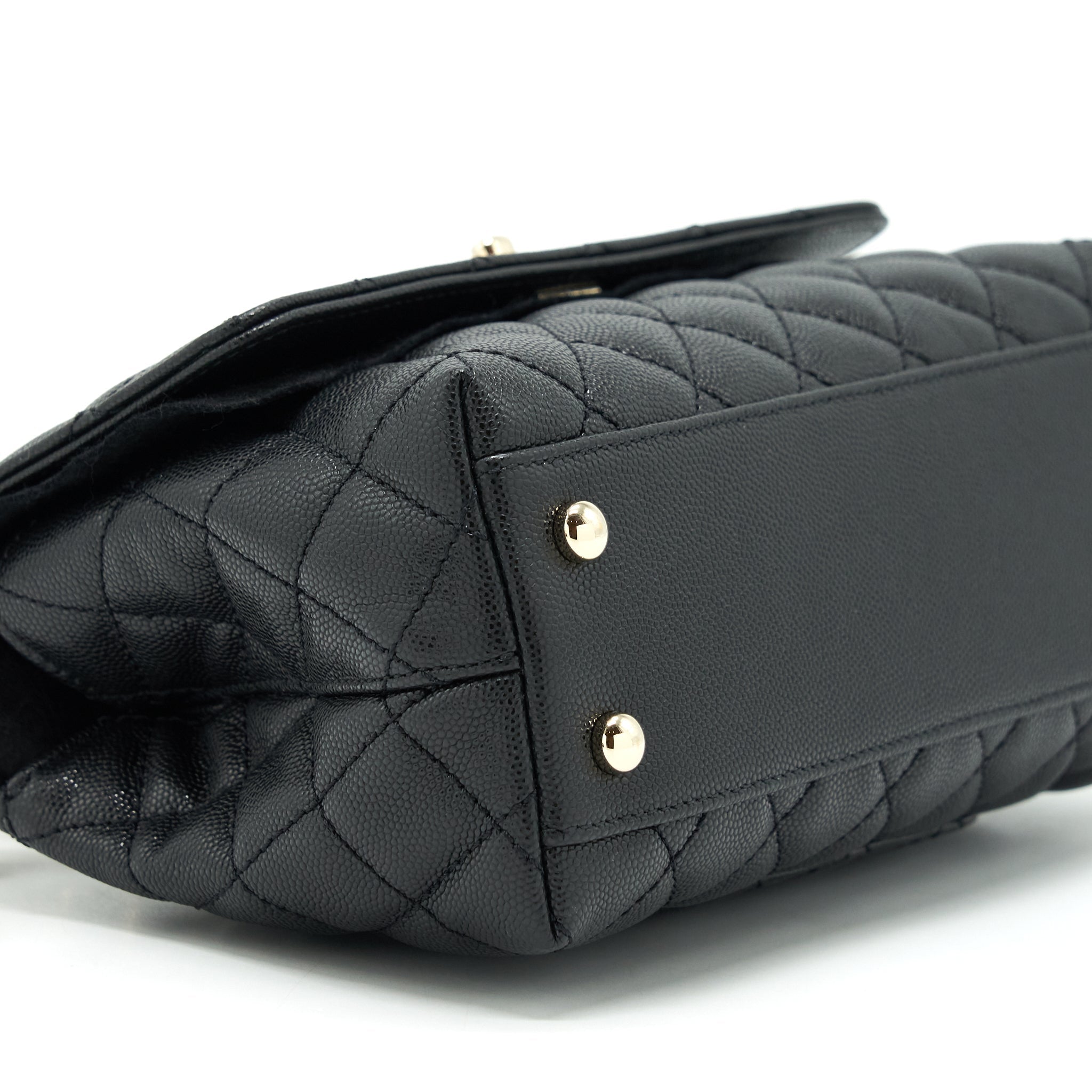 Chanel Small Coco Handle Caviar Black L