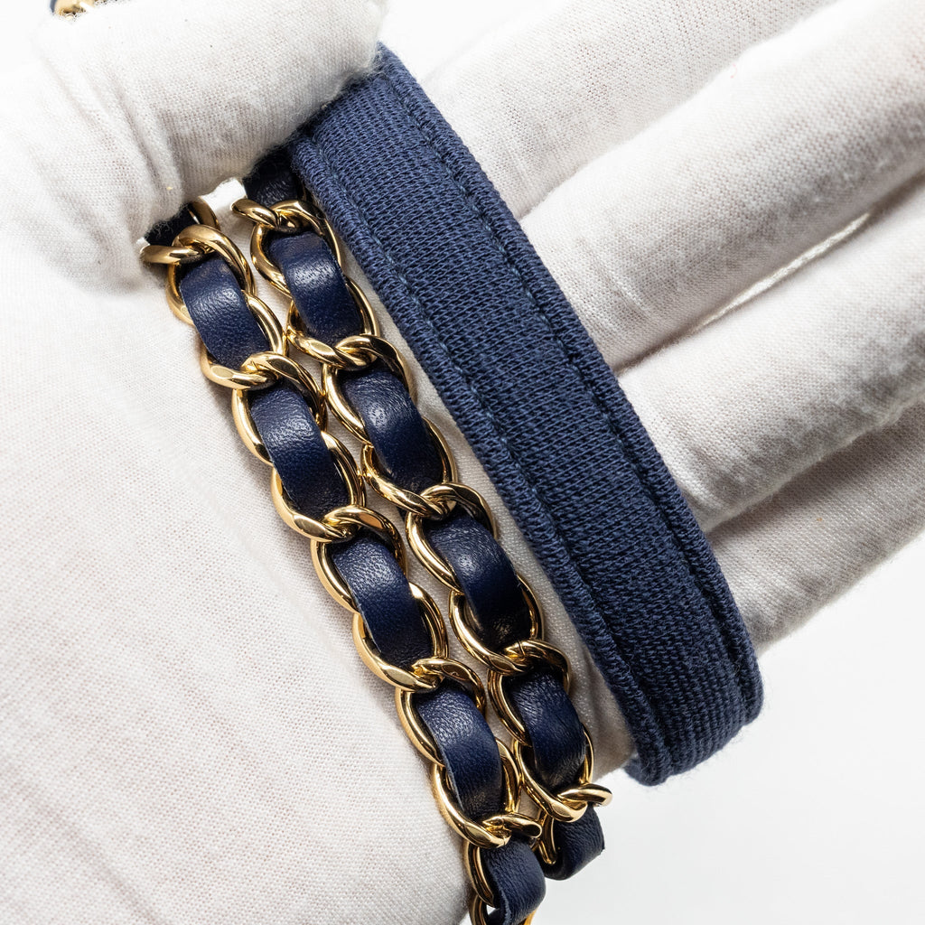 Chanel Small Chevron Trendy CC fabric navy