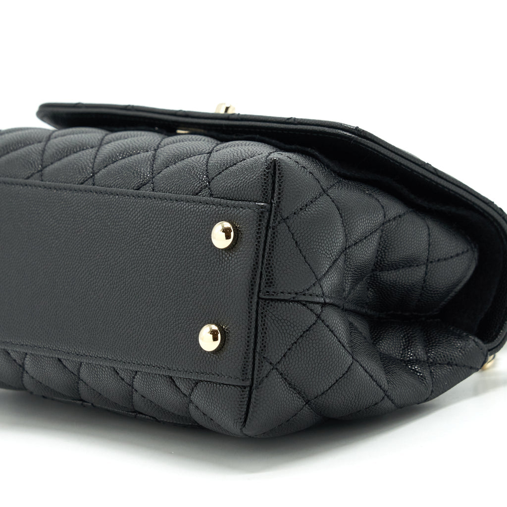 Chanel Small Coco Handle Caviar Black L