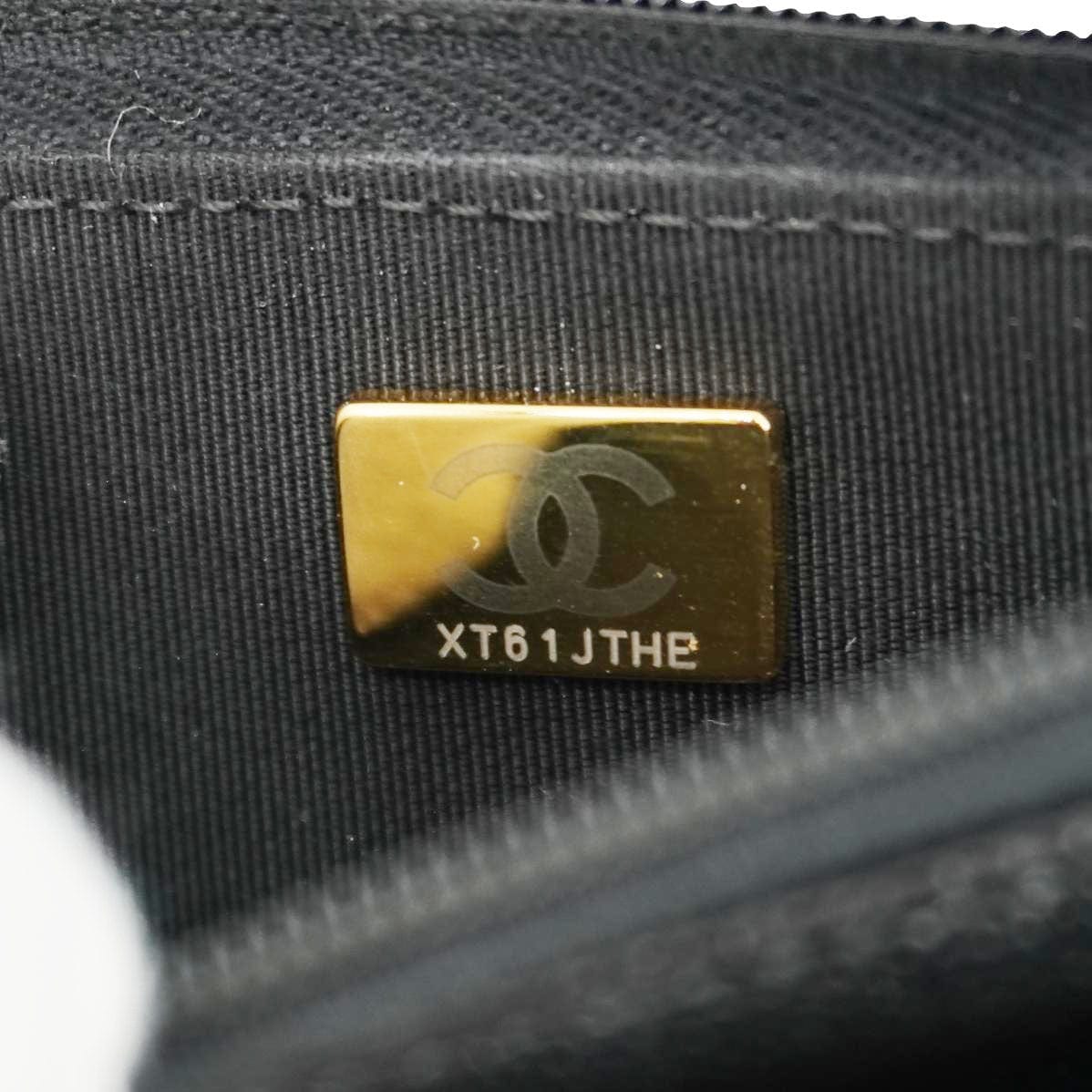 CHANEL Wallet On Chain Quilted Caviar Leather Crossbody Bag Black