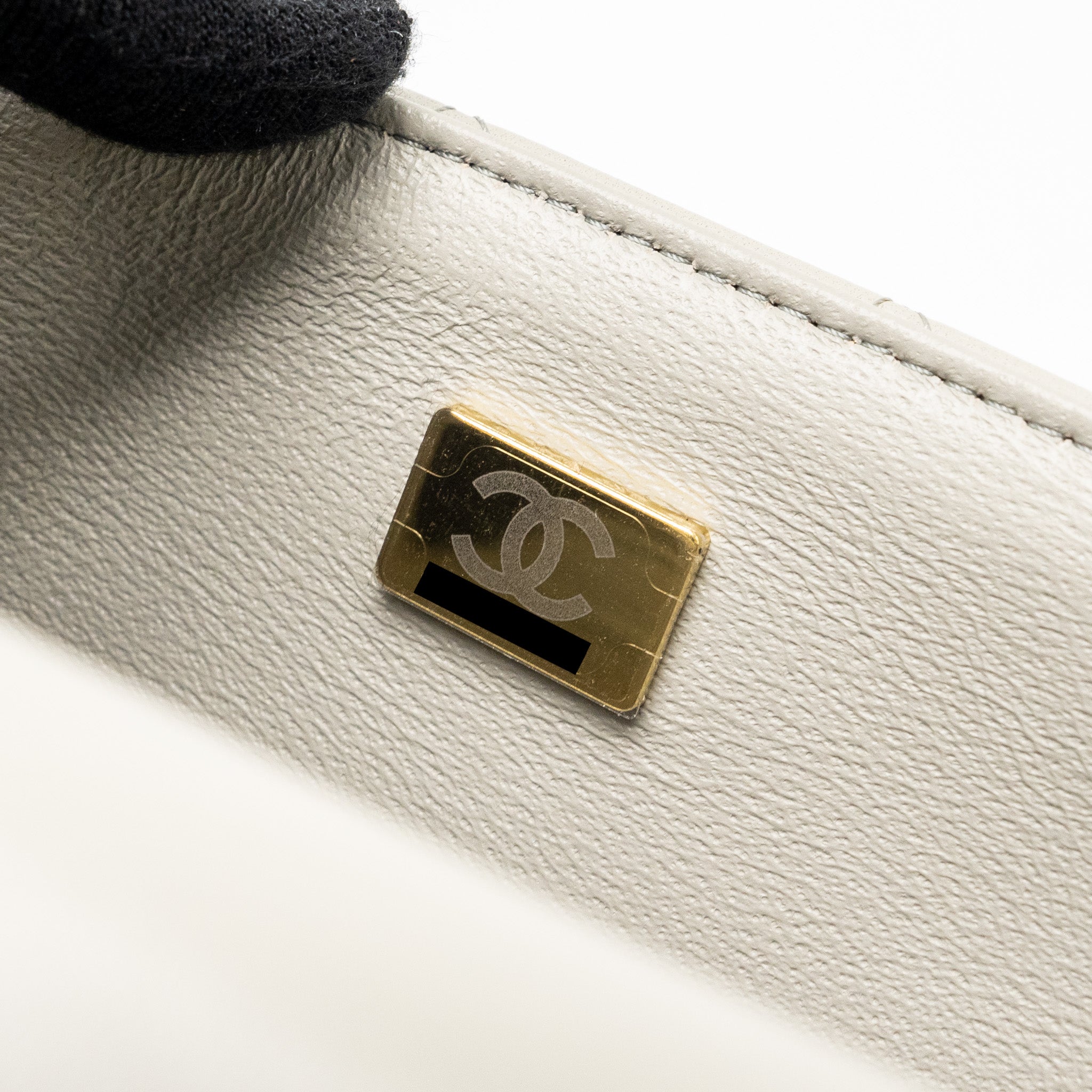 Chanel 22C mini rectangular flap bag lambskin grey L (microchip)
