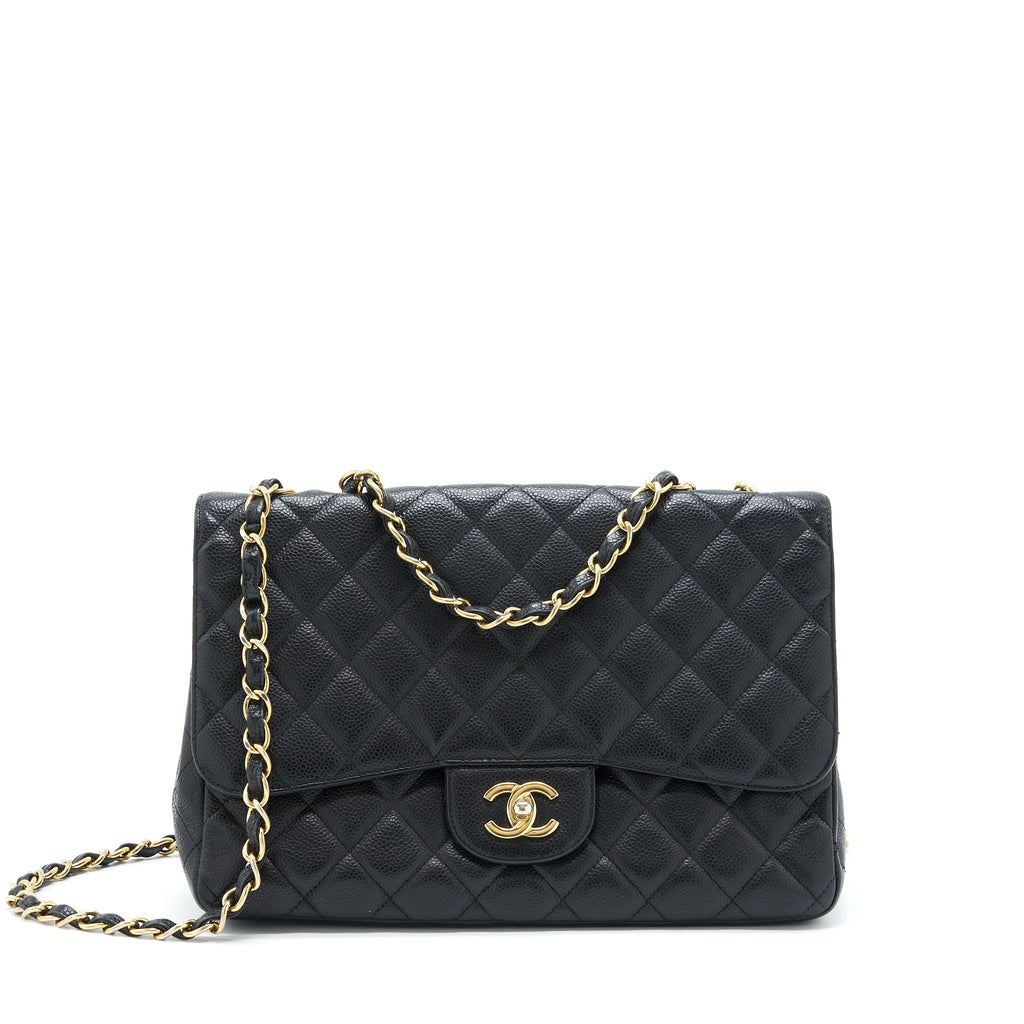 Chanel Jumbo Single Flap Bag Caviar Black