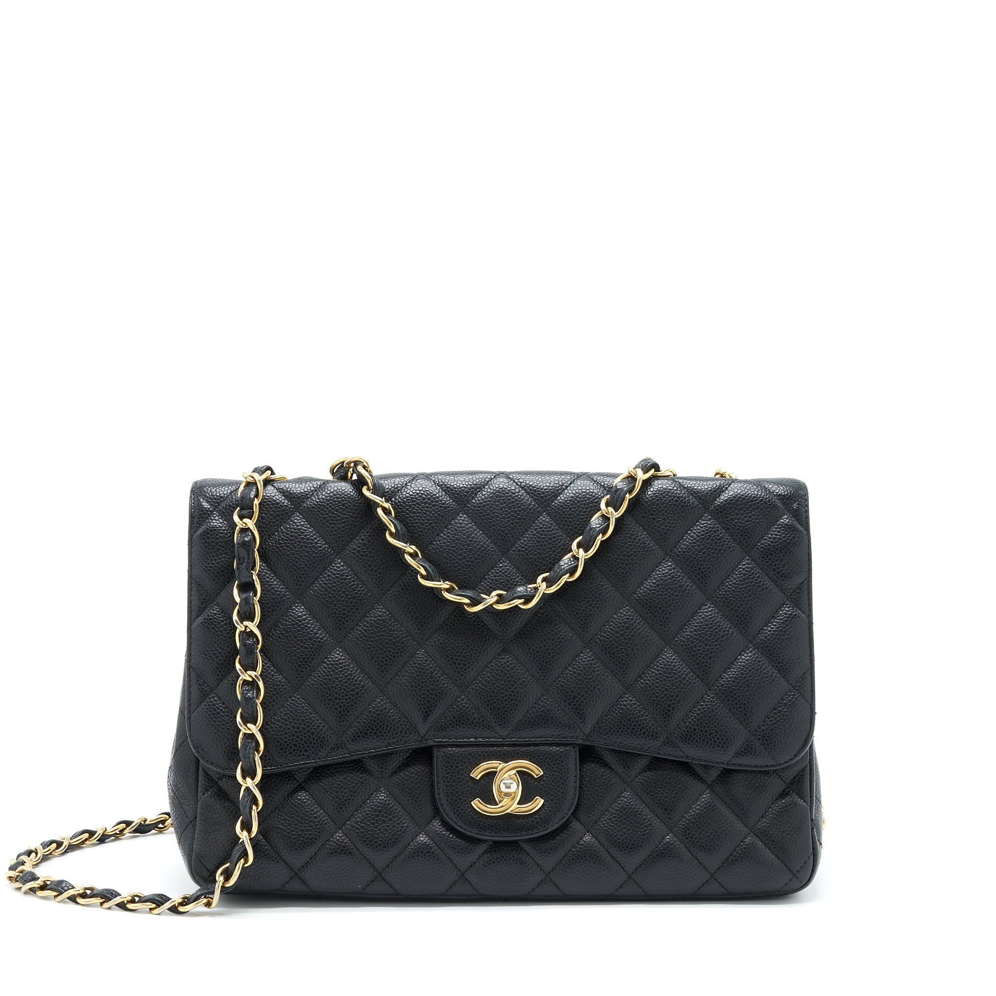 Chanel Jumbo Single Flap Bag Caviar Black