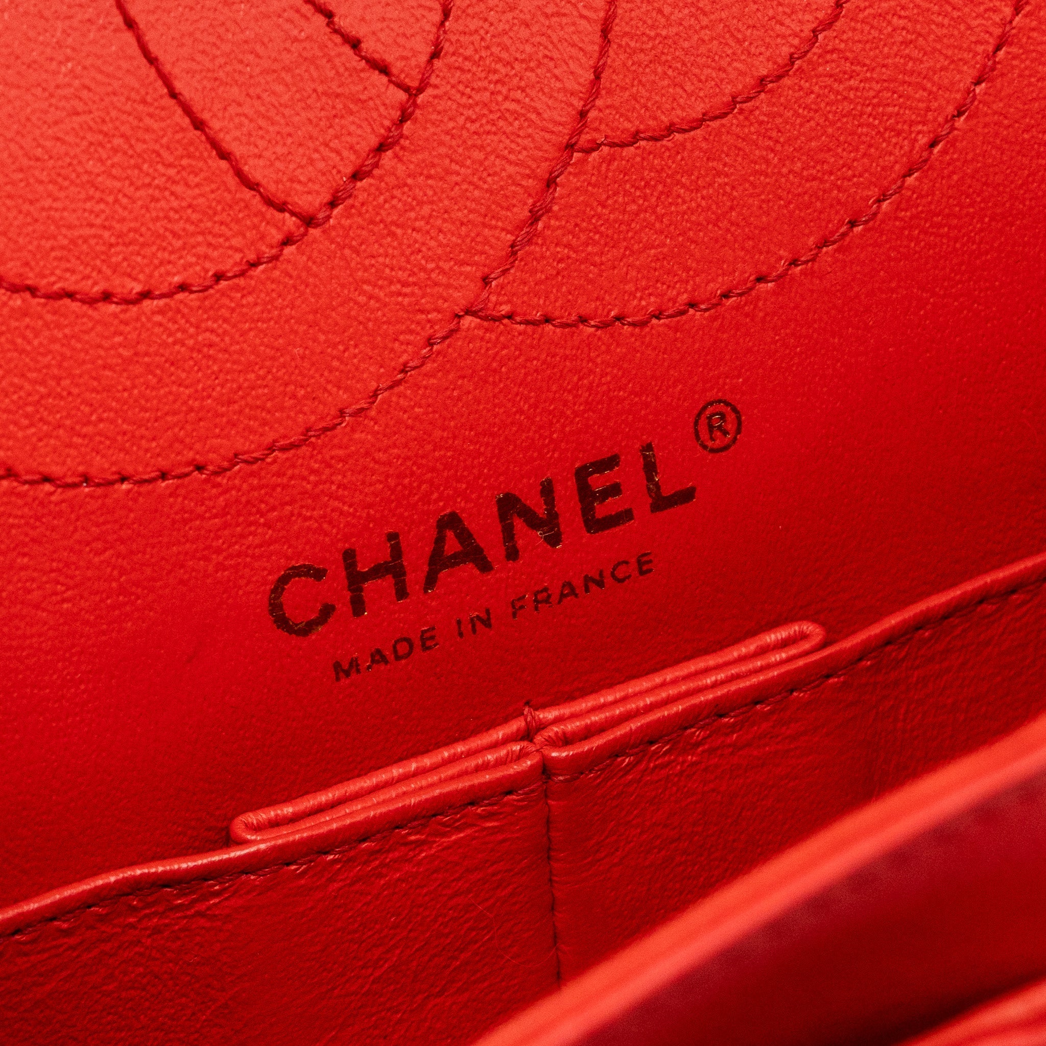 Chanel Small 2.55 Reissue Flap Bag Chevron Calfskin Red
