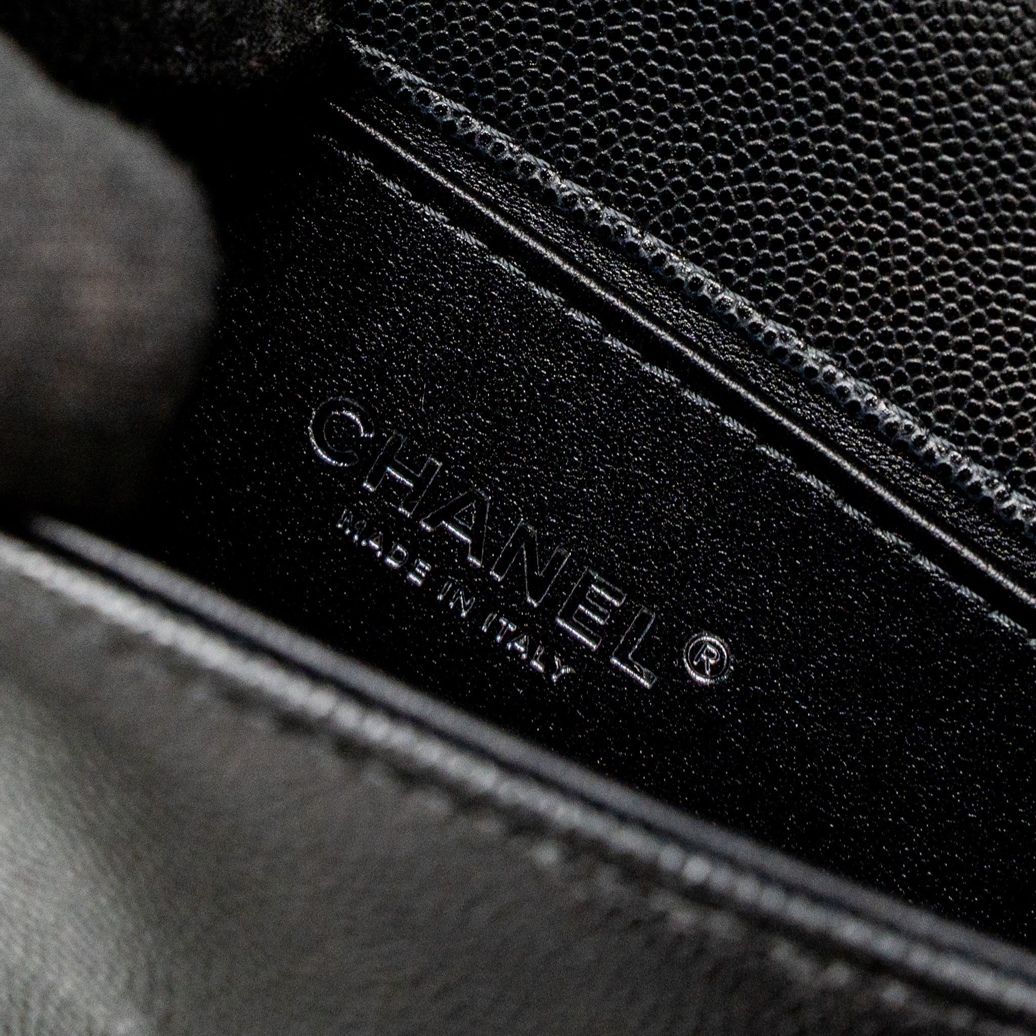 Chanel Small Boy Bag Caviar Black  (Microchip)