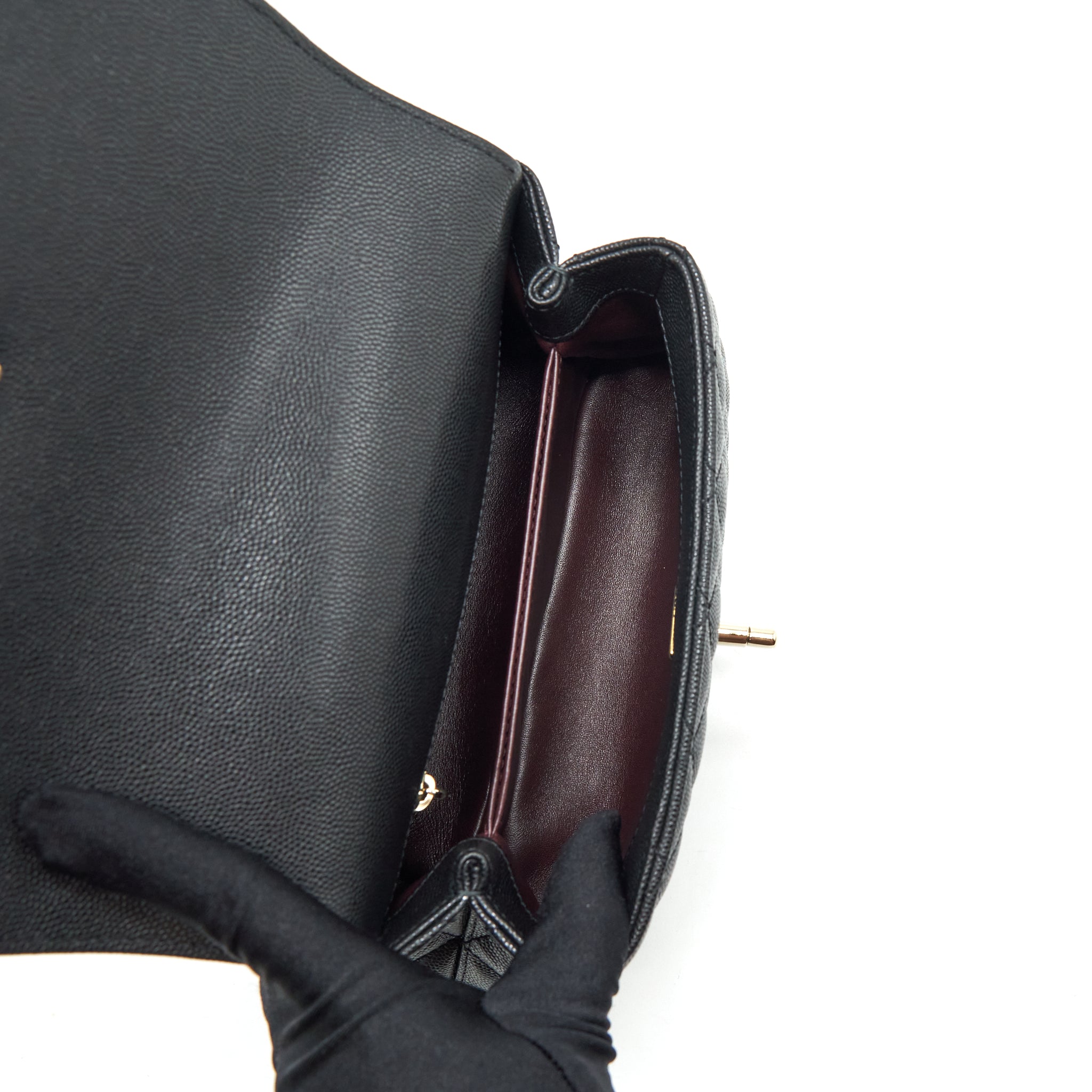 Chanel Small Coco Handle Caviar Black L