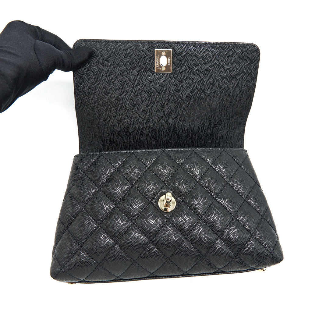 Chanel Small Coco Handle Caviar Black L