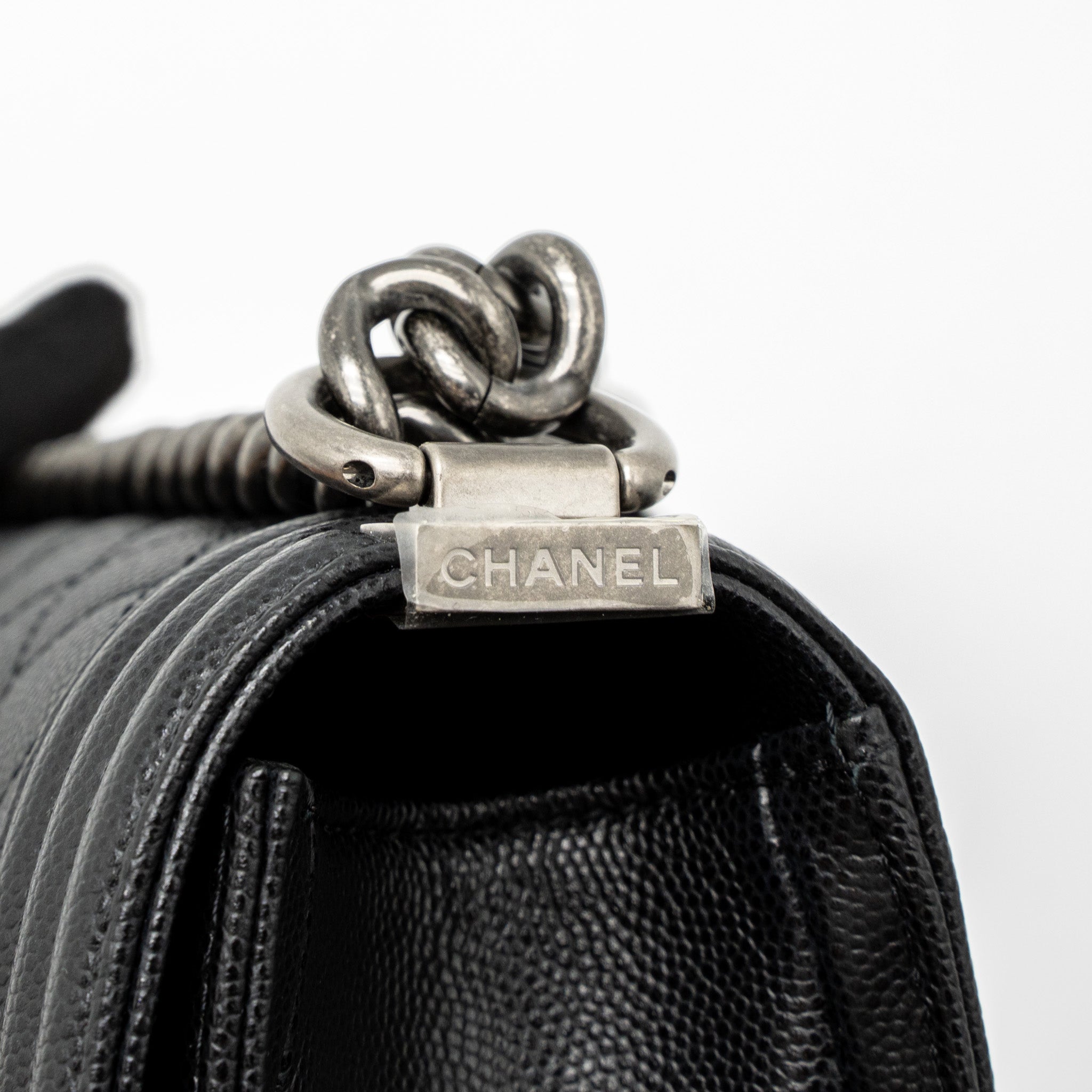 Chanel Small Boy Bag Caviar Black  (Microchip)