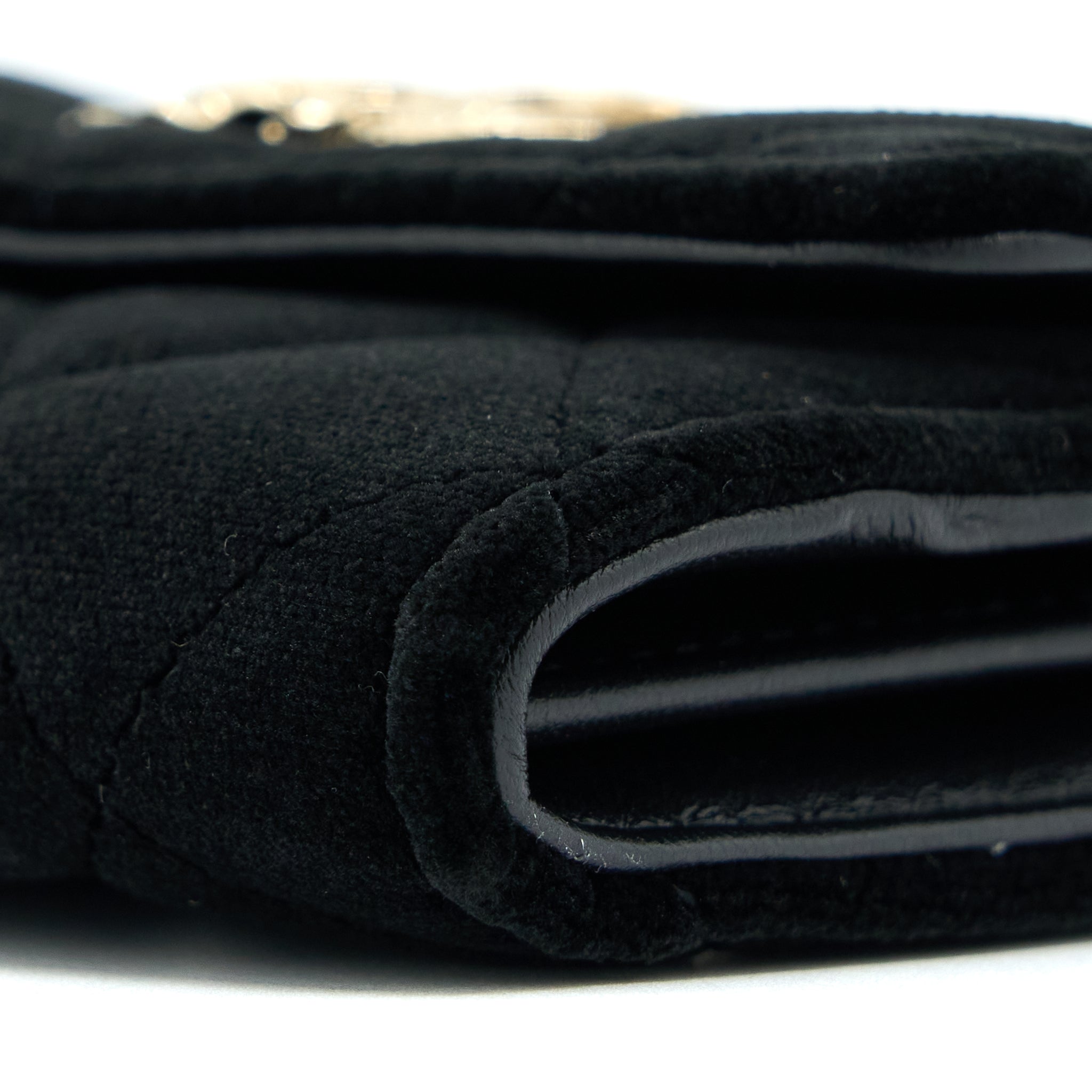 Chanel Small Flap Wallet Velvet Black L