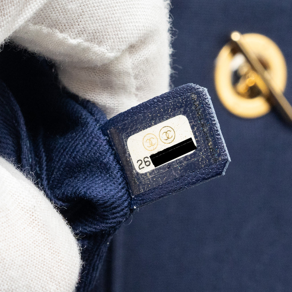 Chanel Small Chevron Trendy CC fabric navy