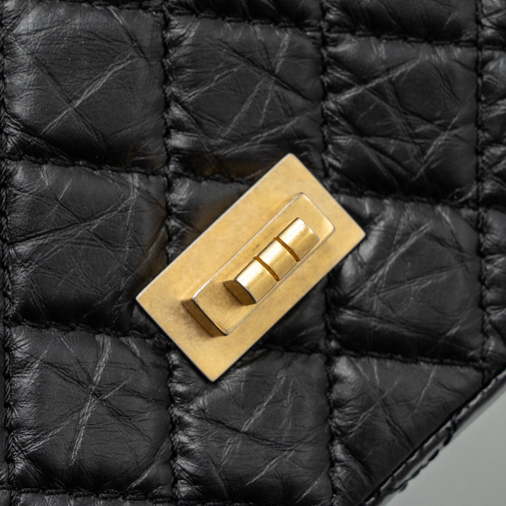 Chanel Mini 2.55 Reissue Flap Bag Aged Calfskin Black
