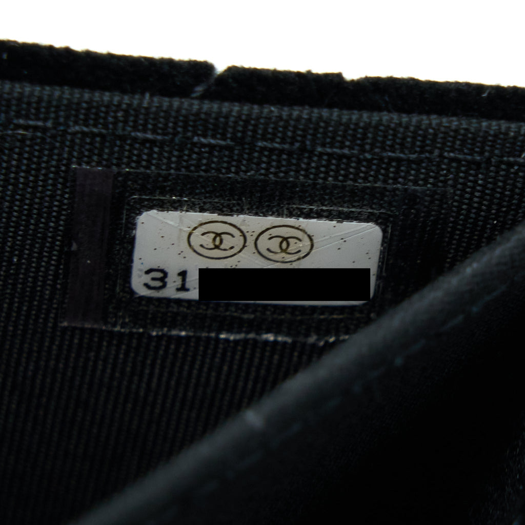 Chanel Small Flap Wallet Velvet Black L