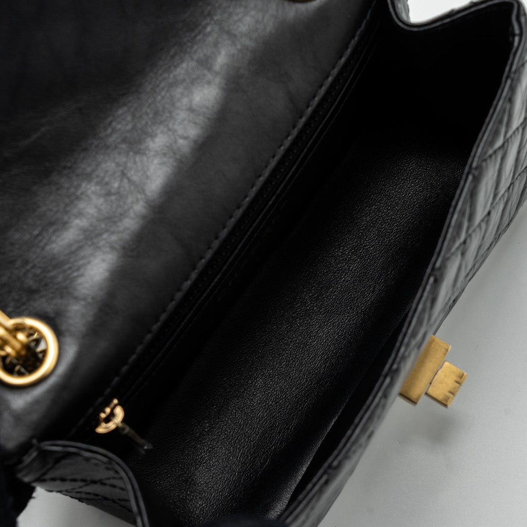 Chanel Mini 2.55 Reissue Flap Bag Aged Calfskin Black