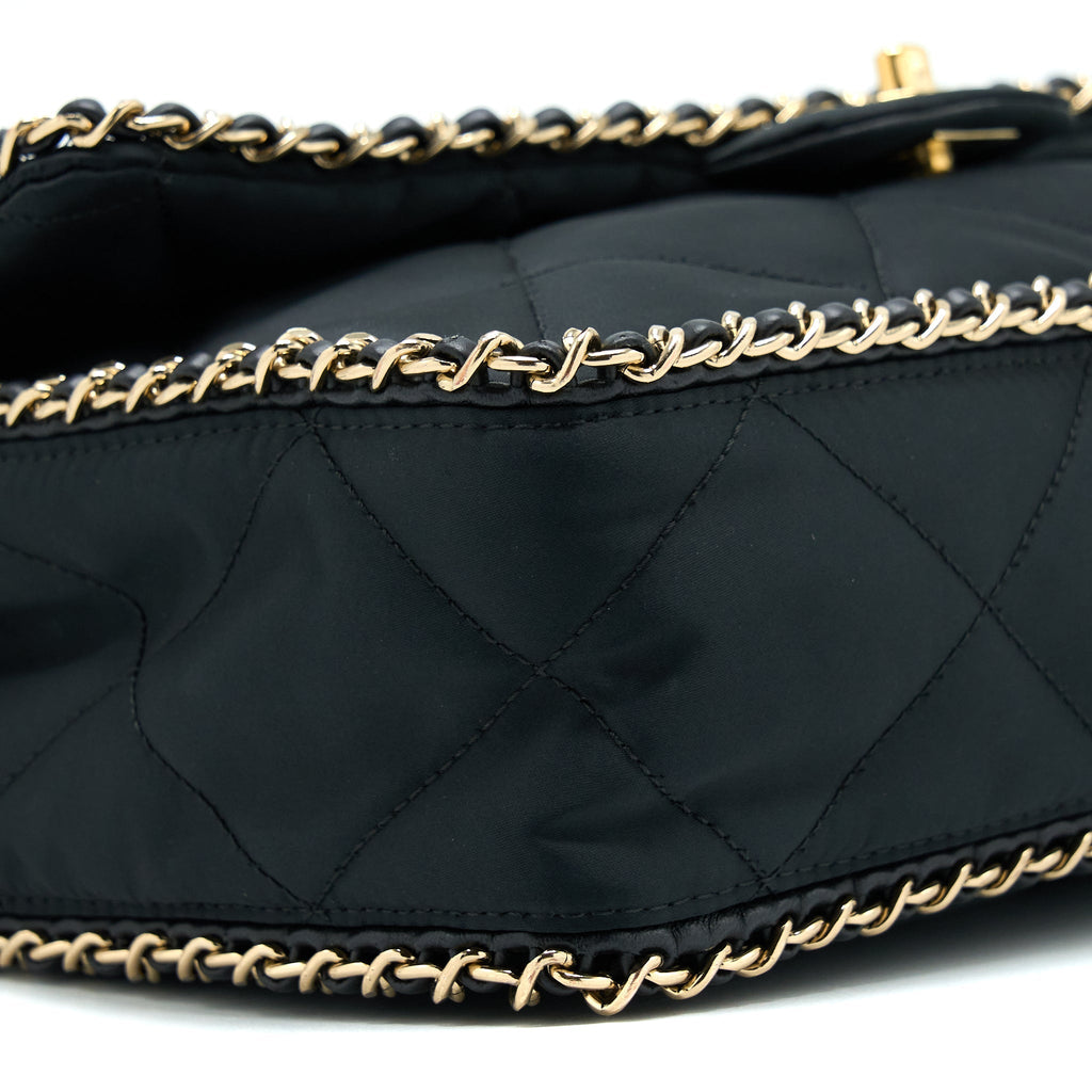 Chanel Seasonal Flap Bag Fabric Black