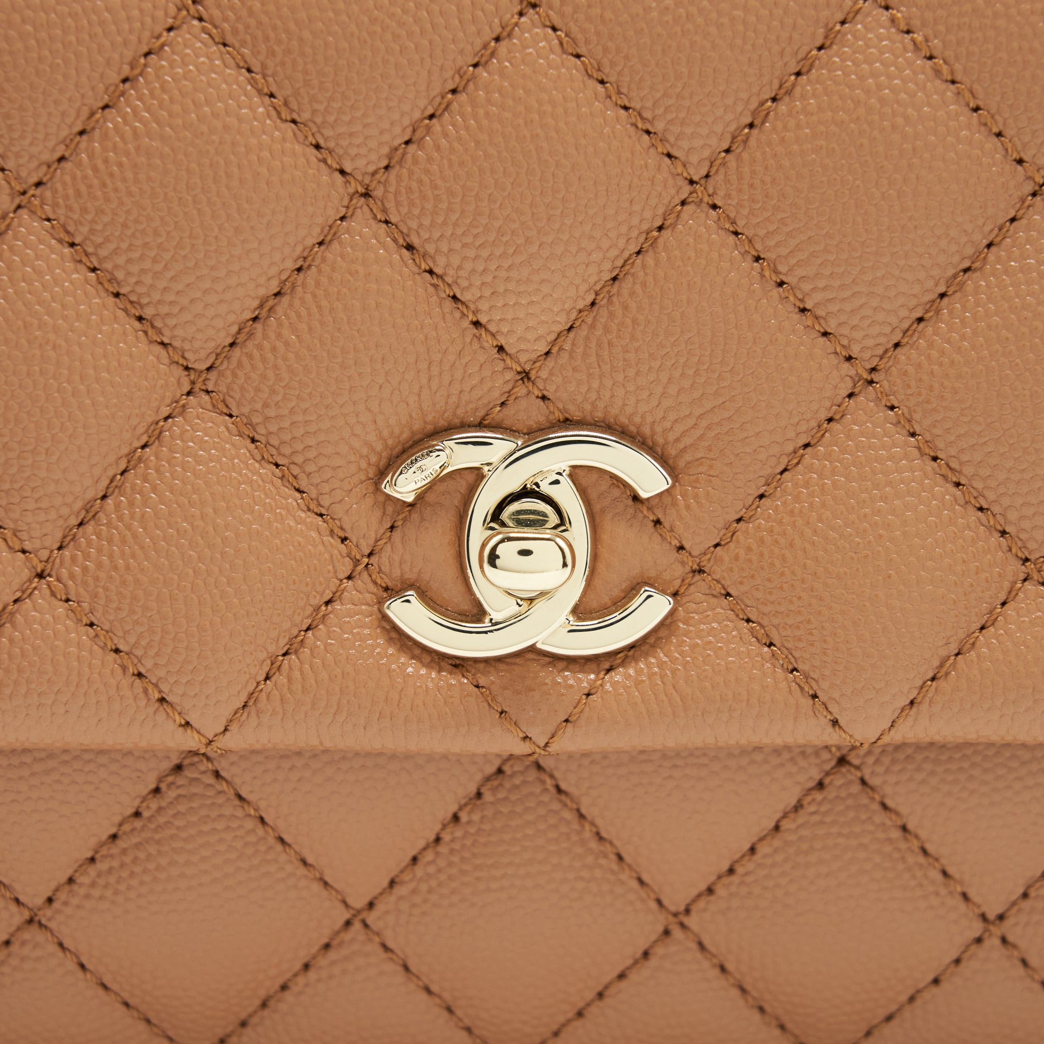 Chanel 21P Small Coco Handle Caviar NB356 Caramel L