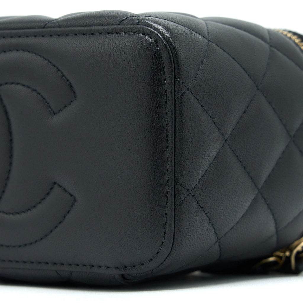 Chanel 23C Pearl Crush Long Vanity Lambskin Black L (Microchip)