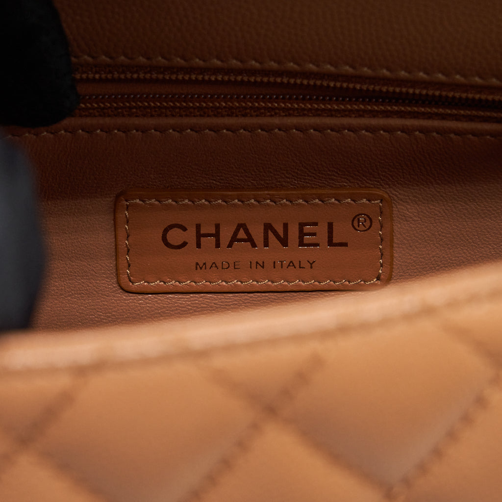 Chanel 21P Small Coco Handle Caviar NB356 Caramel L