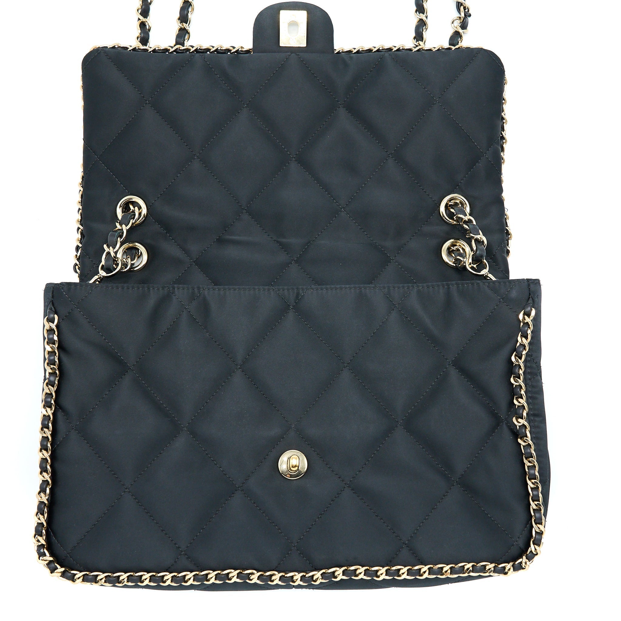 Chanel Seasonal Flap Bag Fabric Black
