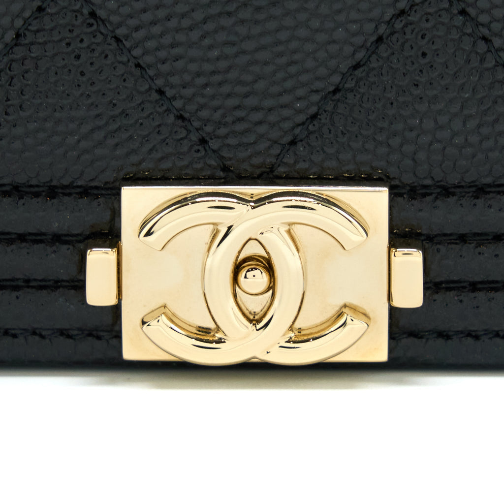 Chanel Boy Wallet On Chain Caviar Black L