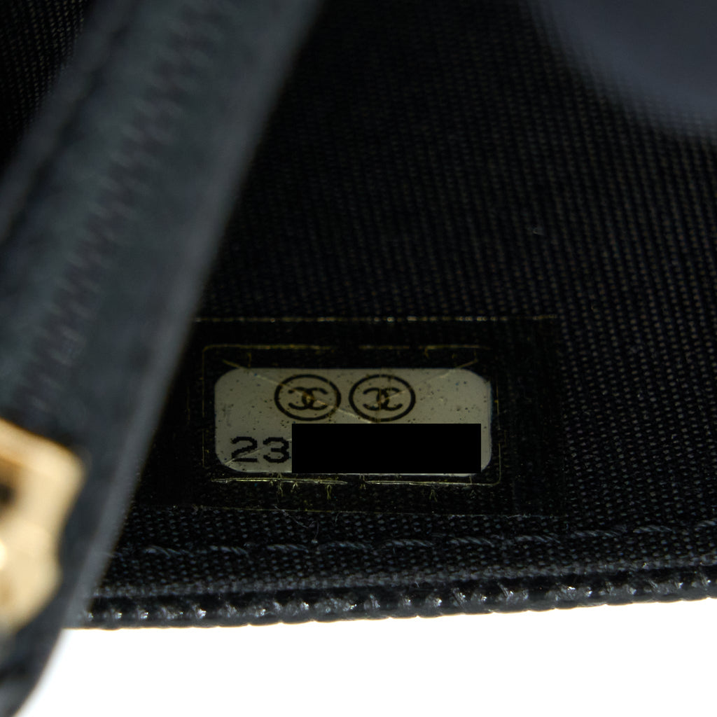 Chanel Boy Wallet On Chain Caviar Black L