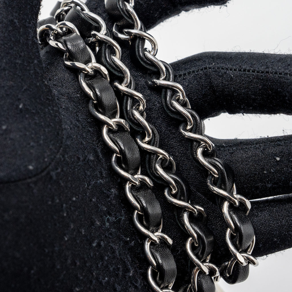 Chanel mini rectangular flap bag lambskin black  (MICROCHIP)