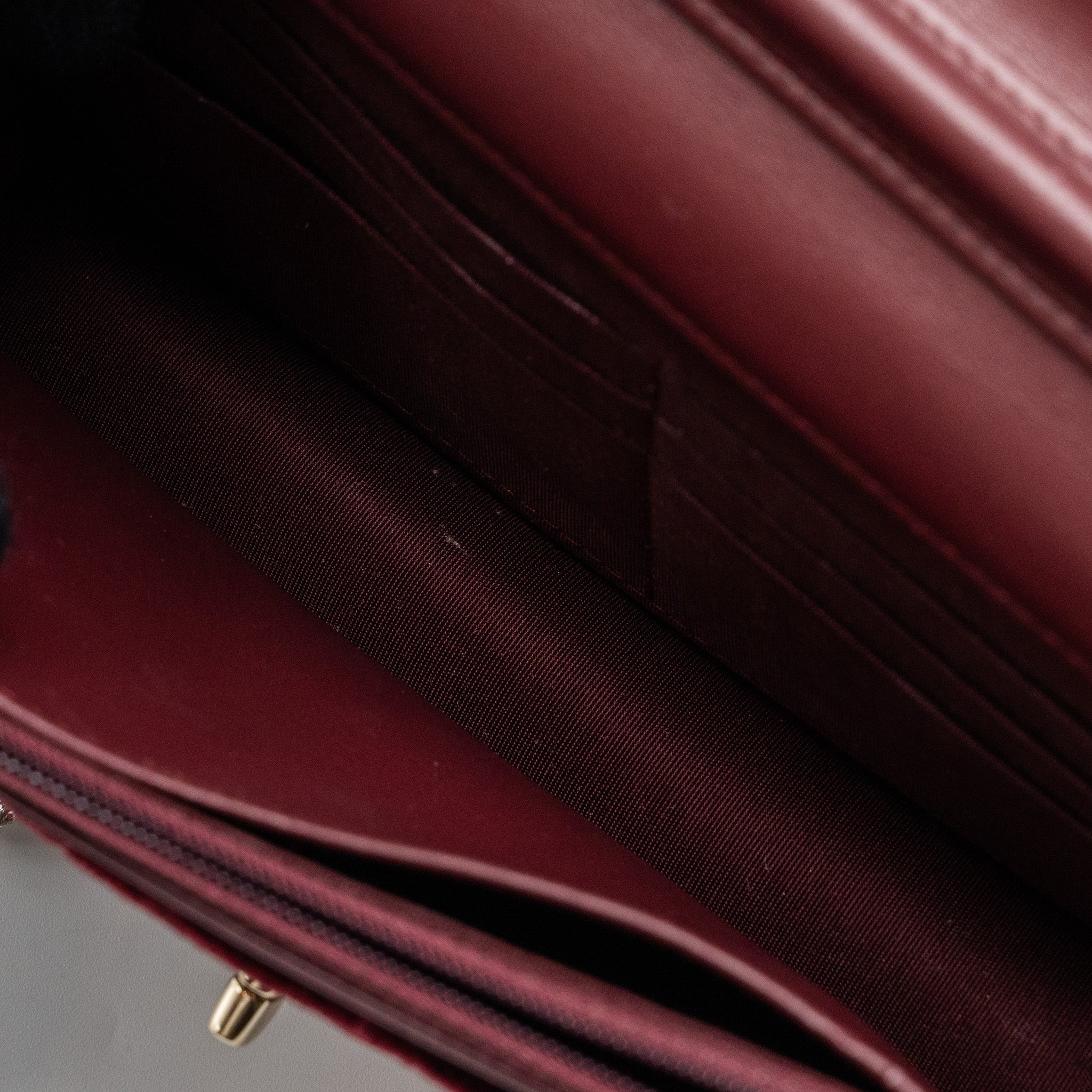 Chanel Crystal Pearl Crush Wallet On Chain Velvet Burgundy L