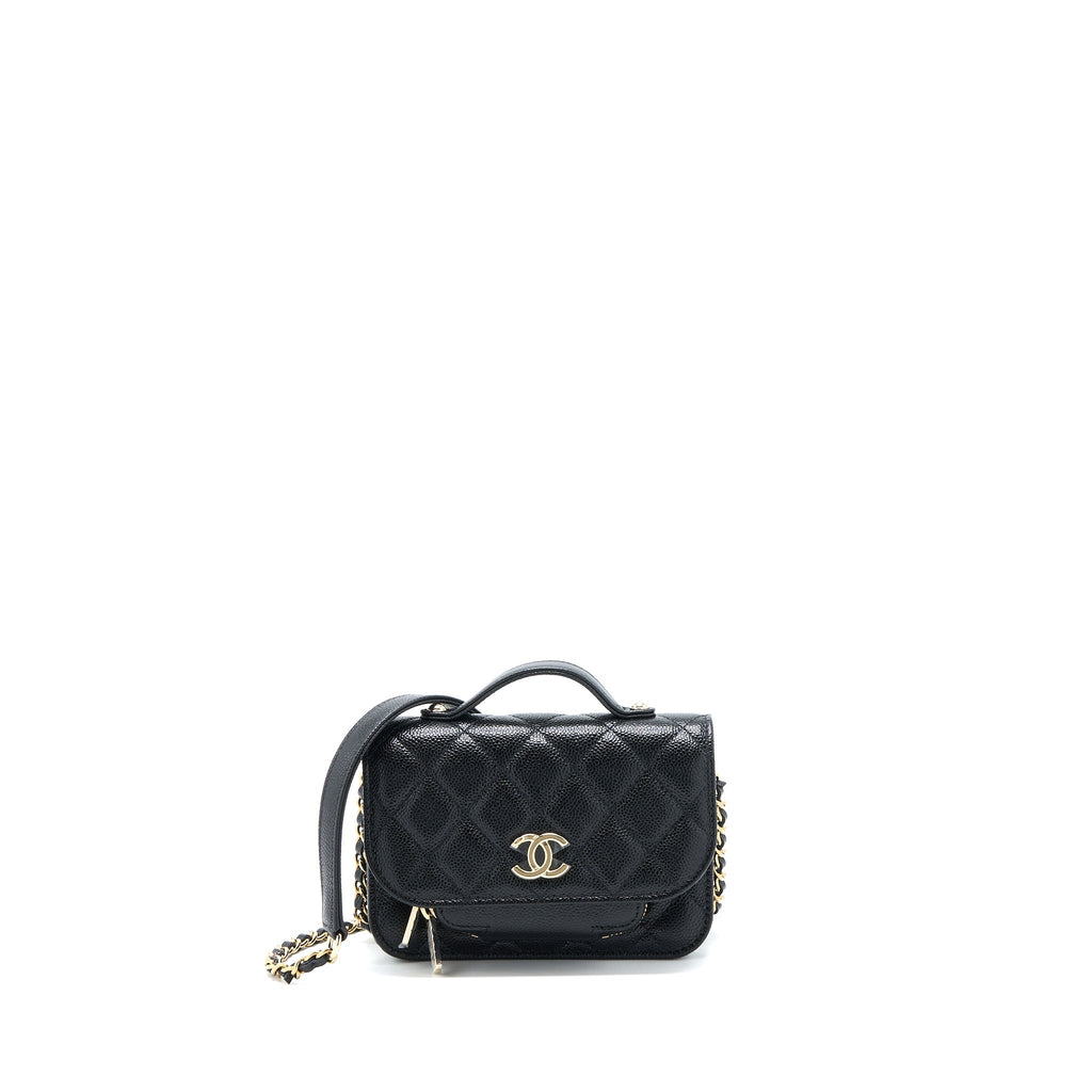 Chanel Mini Business Affinity Caviar Black L (Microchip)