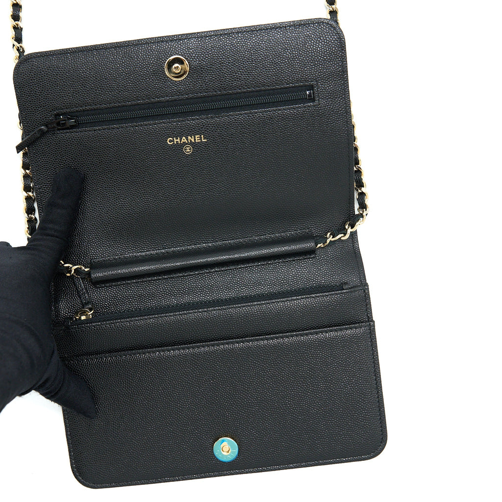 Chanel Boy Wallet On Chain Caviar Black L